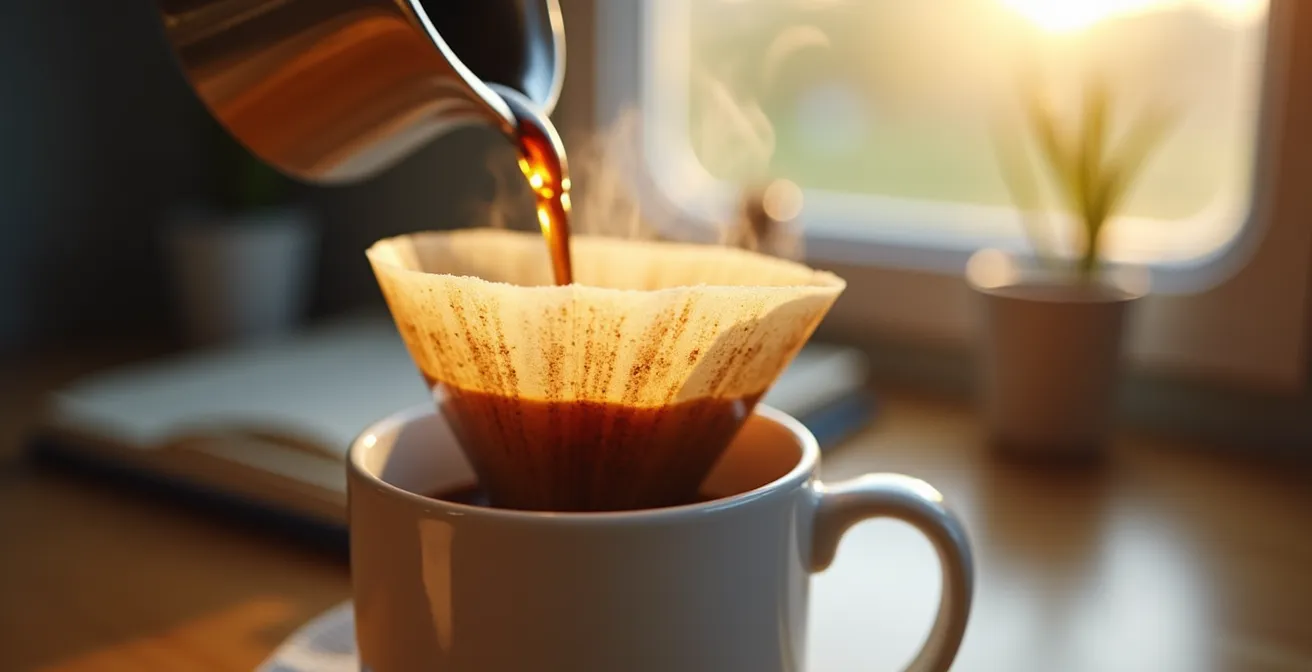 Alternative Kaffeezubereitung im Wohnmobil mit Handfilter und Gaskocher