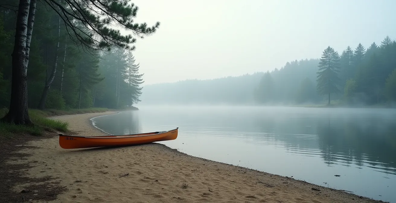 Versteckter kleiner See umgeben von Wäldern in der Mecklenburgischen Seenplatte