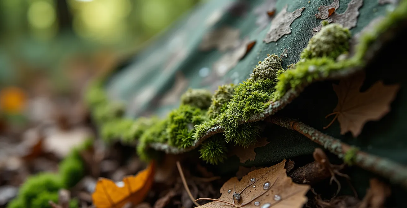 Getarntes Zelt zur Tierbeobachtung im deutschen Wald